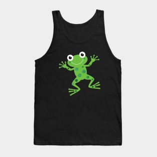 Cute Sparkly Dancing Green Frog Tank Top